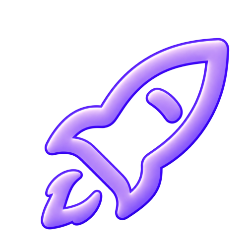Glossy Purple Rocket Icon